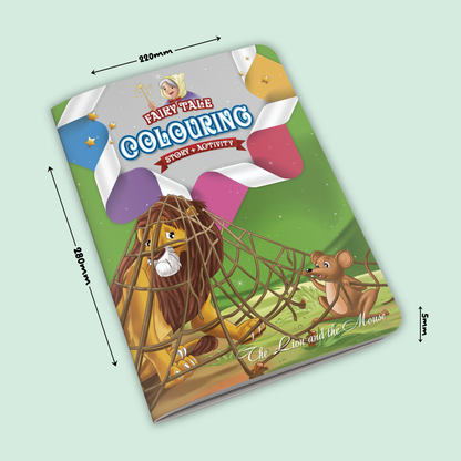 Fairy Tale Story & Activity Coloring Book | The Lion and the Mouse
