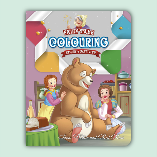 Fairy Tale Story & Activity Coloring Book | Snow White and Red Rose
