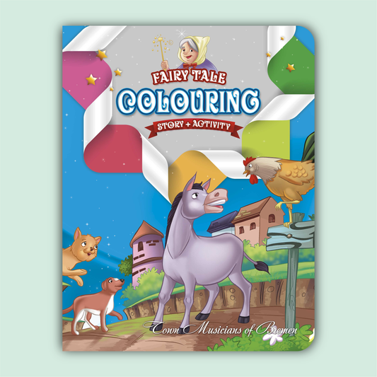 Fairy Tale Story & Activity Coloring Book | Town Musicians of Bremen